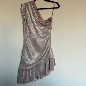 NWT. One shoulder pink dress